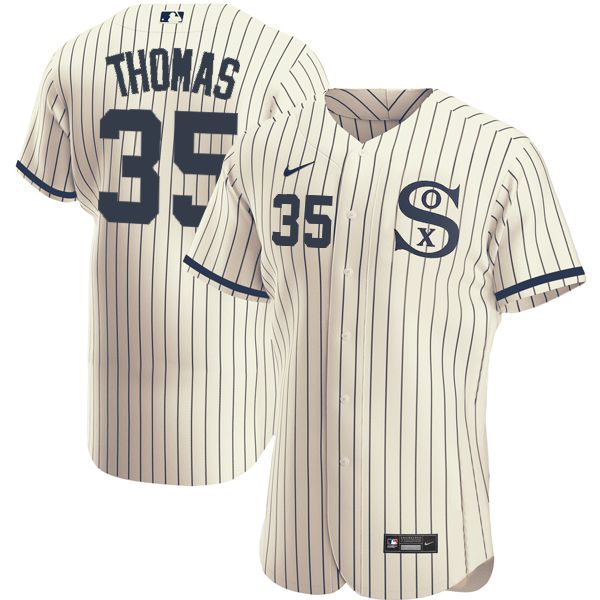 Men Chicago White Sox #35 Thomas Cream stripe Dream version Elite Nike 2021 MLB Jerseys
